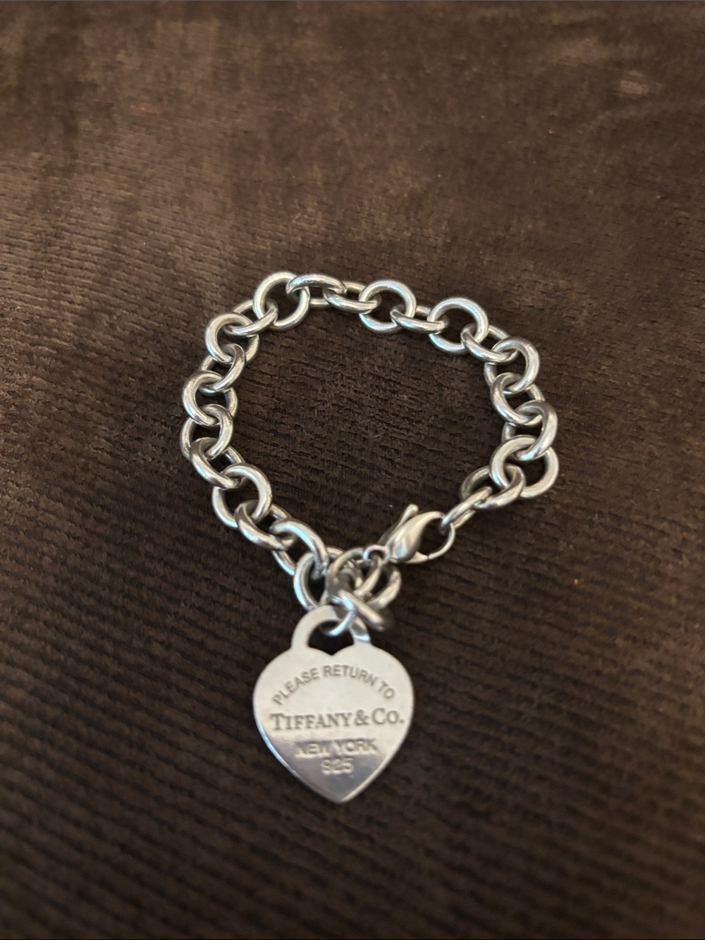 Tiffany & Co. Sterling Silver Heart Tag Charm Bracelet